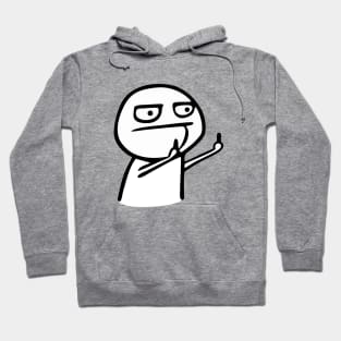 Middle finger troll - internet meme Hoodie